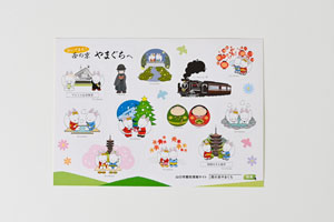 キャラクターが散りばめられたシール